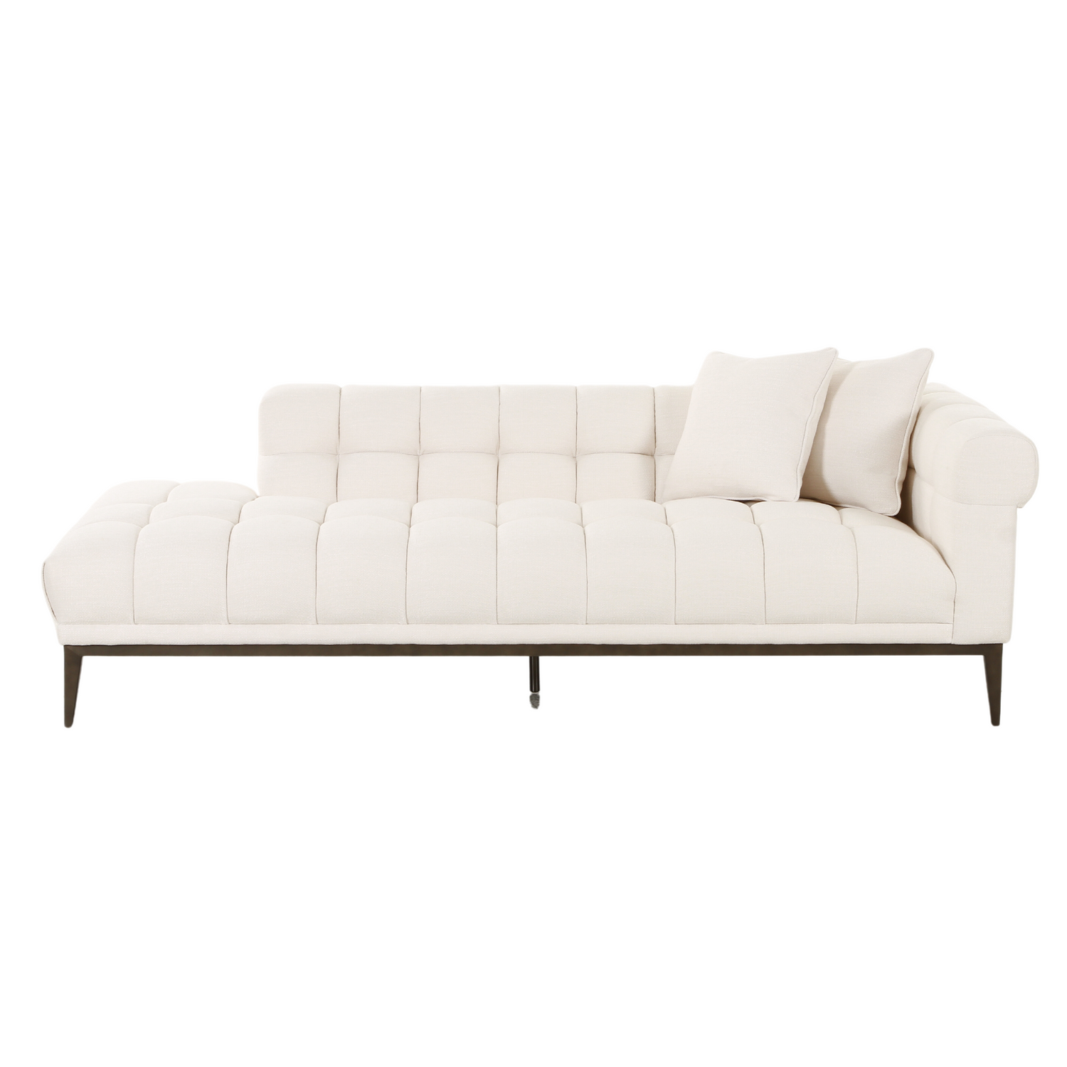 Avalon White &amp; Black Left Lounger (223cm)