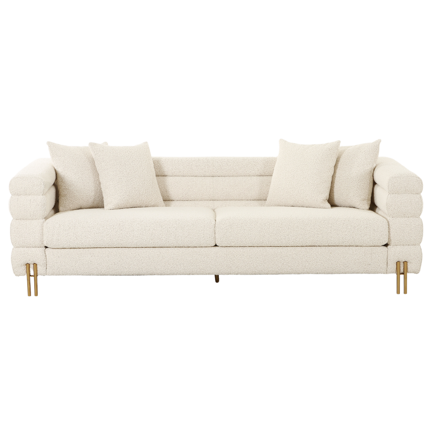 Layers Square Bouclé Cream Sofa (232cm)