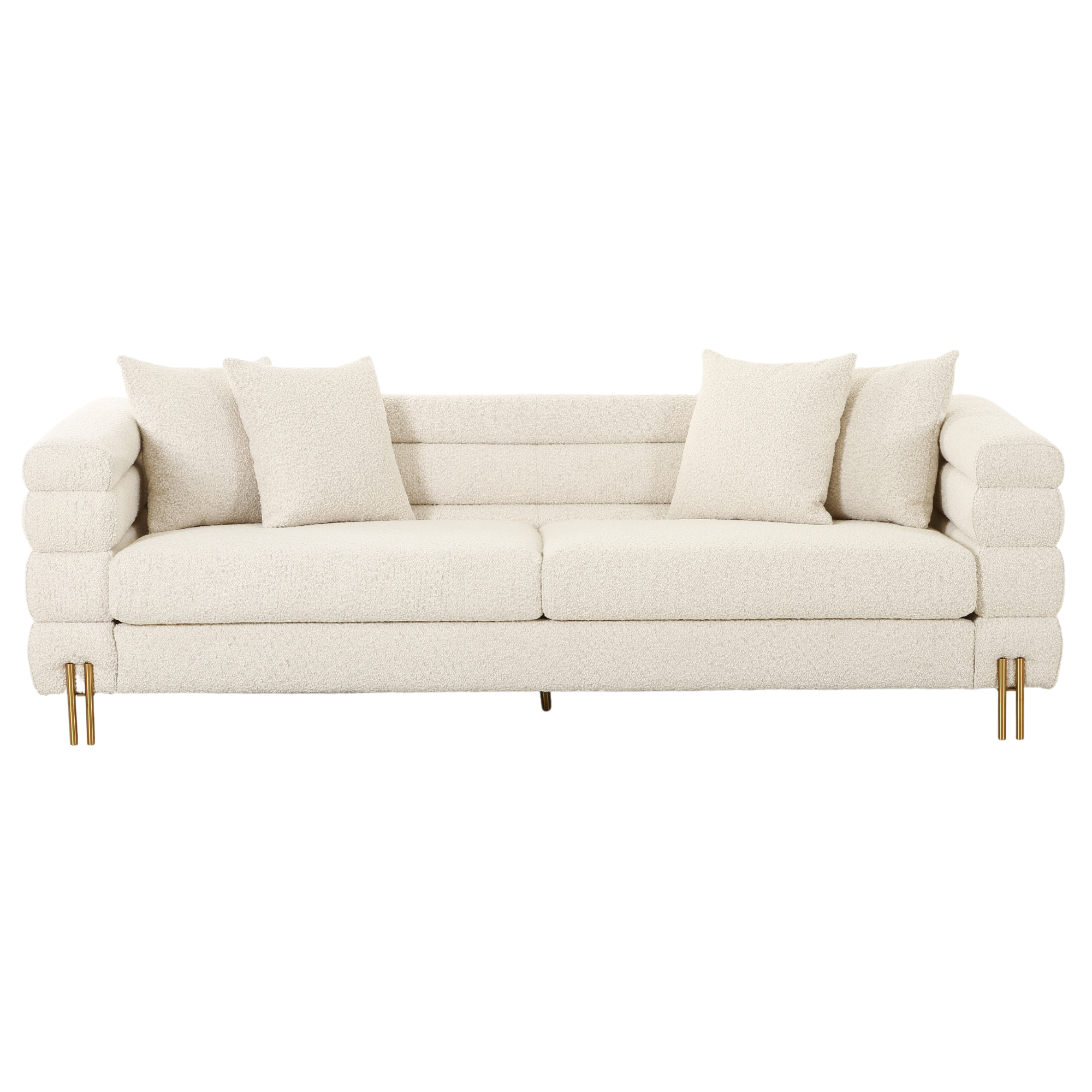 Layers Square Bouclé Cream Sofa (232cm)