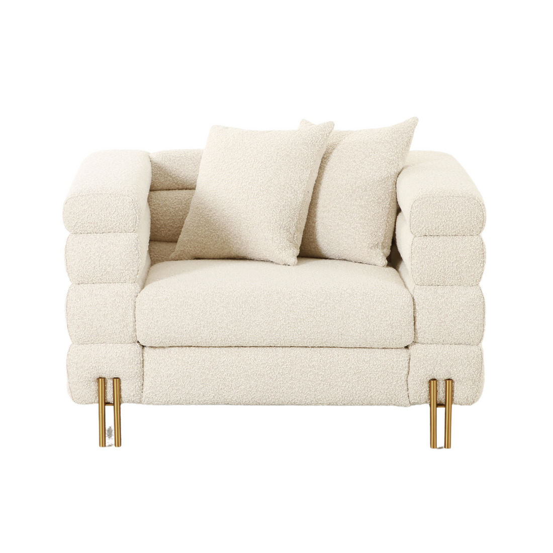 Layers Square Bouclé Cream Chair