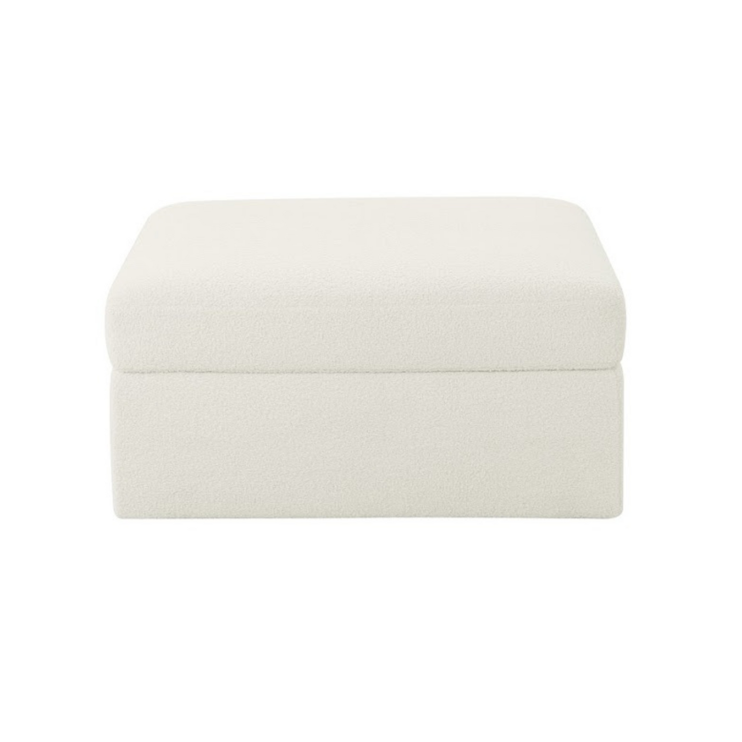 Teddy white boucle ottoman