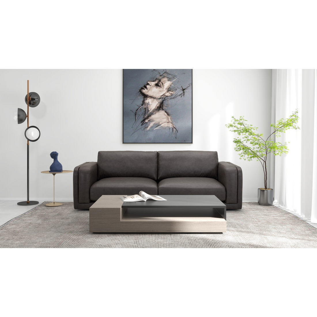 Densler Black 3.5 Seater Sofa