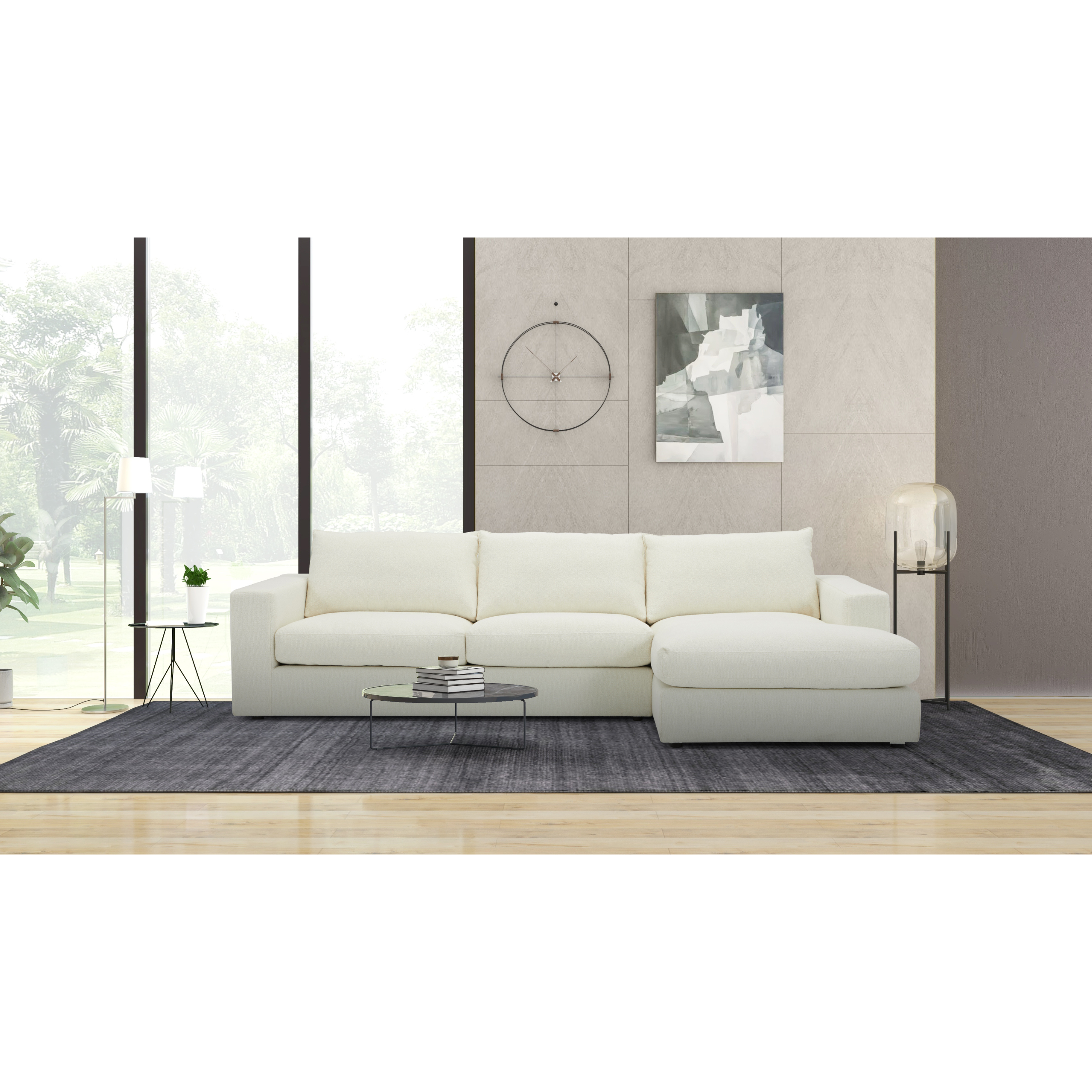 Off white right chaise sectional