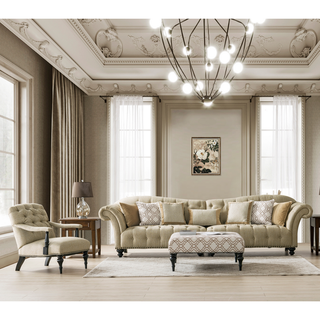 Classic Honey Sectional Set