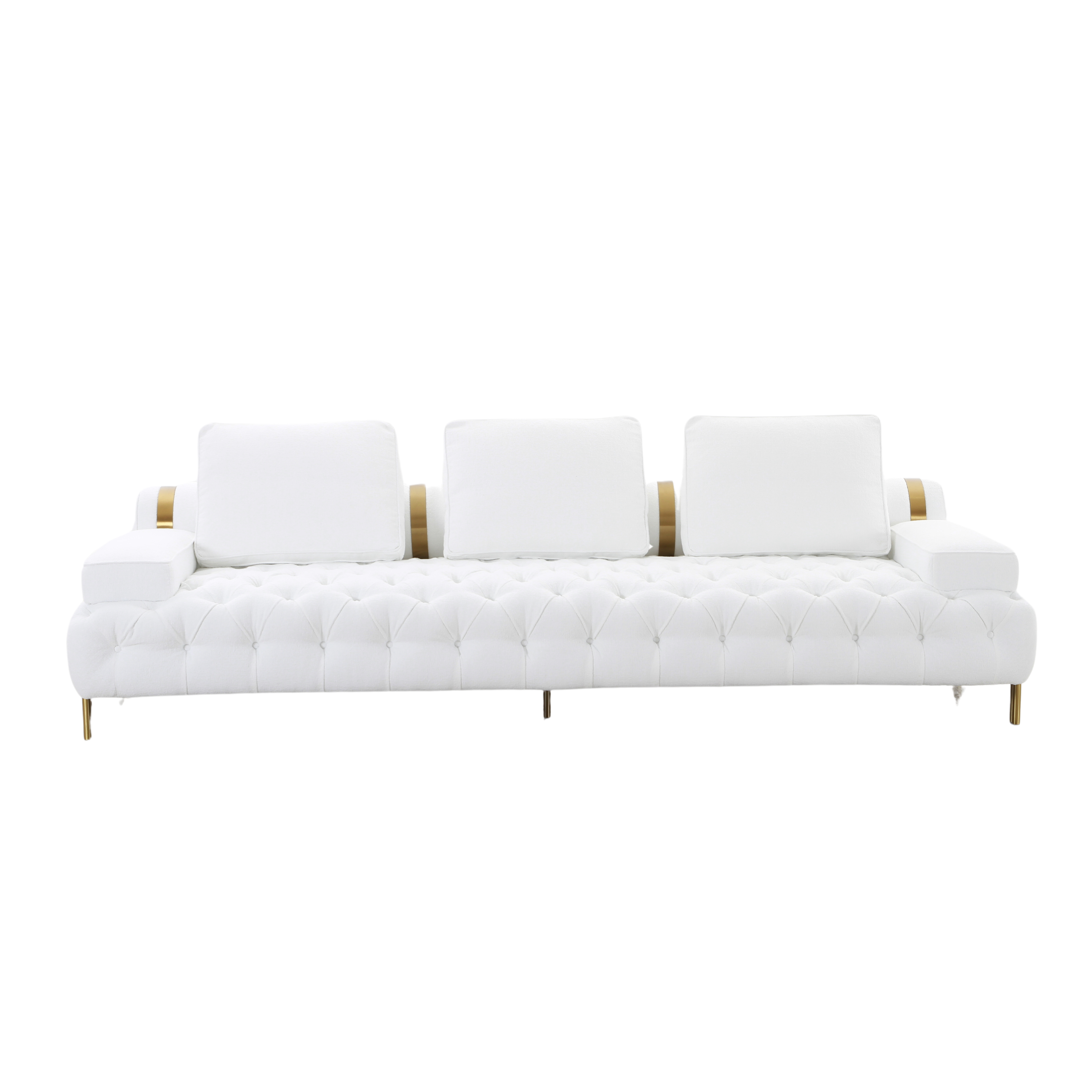 Tufting White 4 Seater Sofa (280cm)