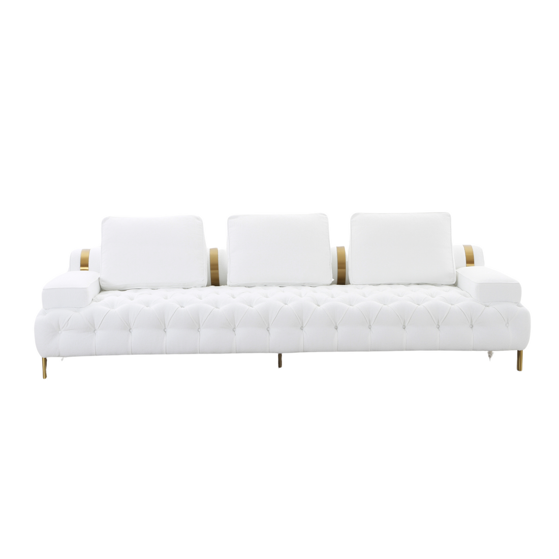 Tufting White 4 Seater Sofa