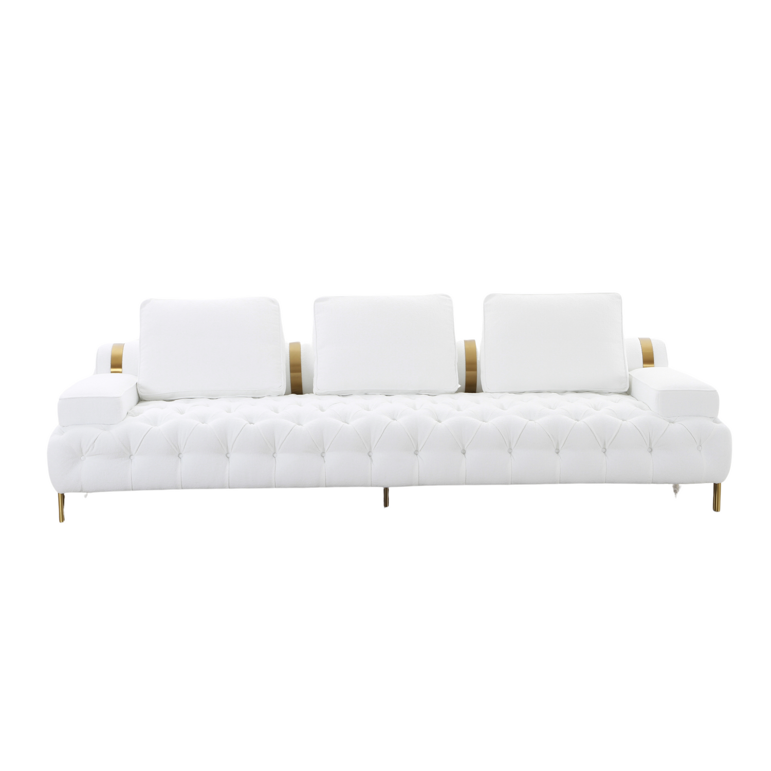 Tufting White 4 Seater Sofa