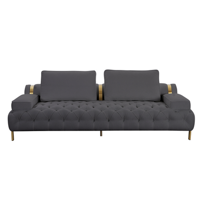 Tufting Dark Grey 3 Seater Sofa (240cm)