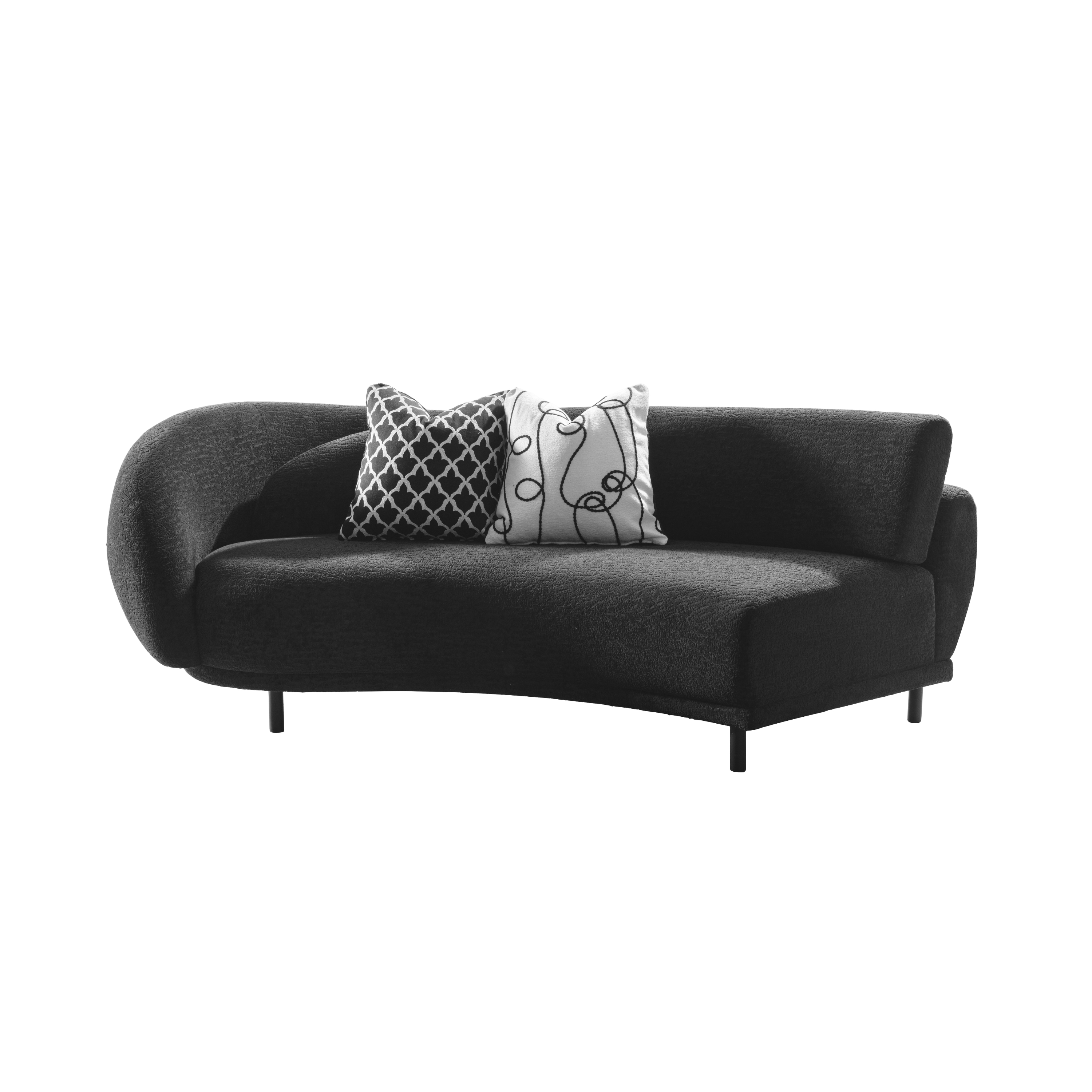 Lush Lounge Black Left Arm Facing Sofa W144