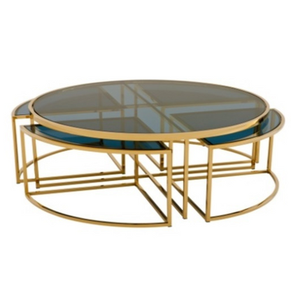 Gold Mirror Coffee Tables SET