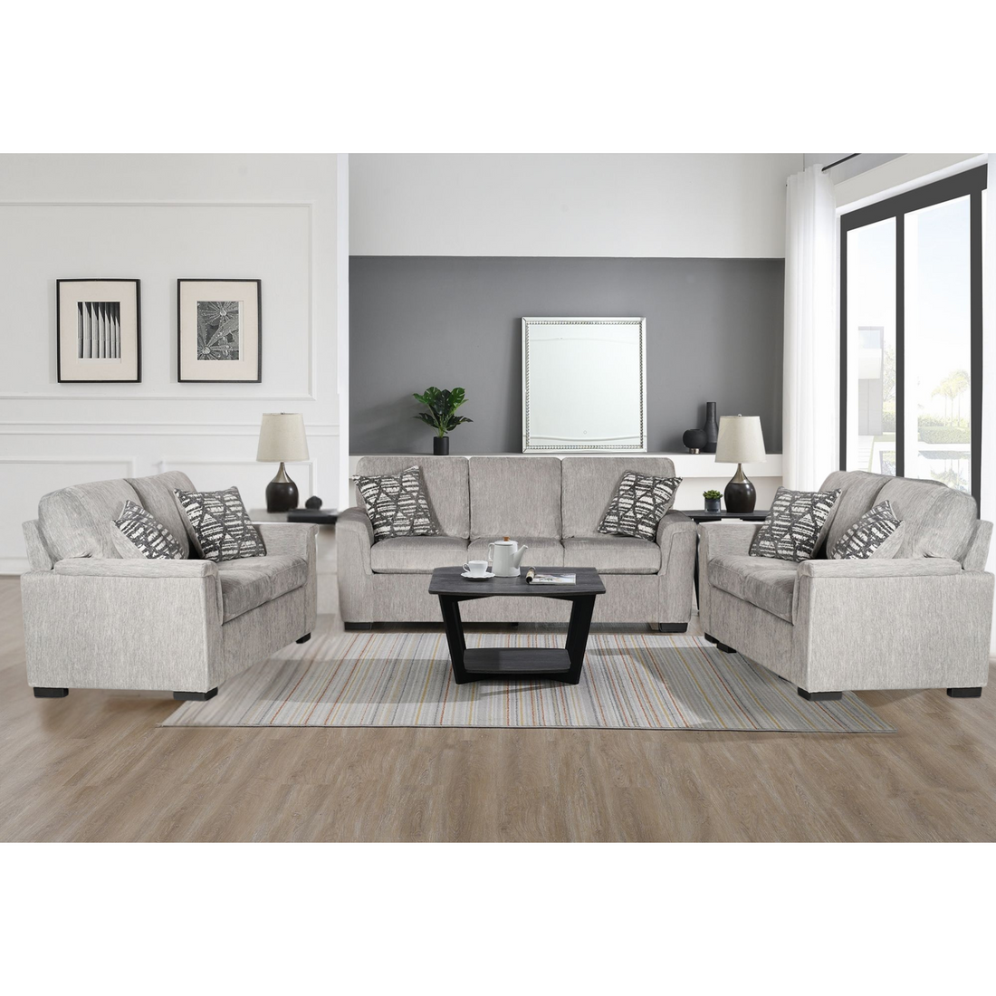 Verona Grey Living Room Set R0135-0003KT1