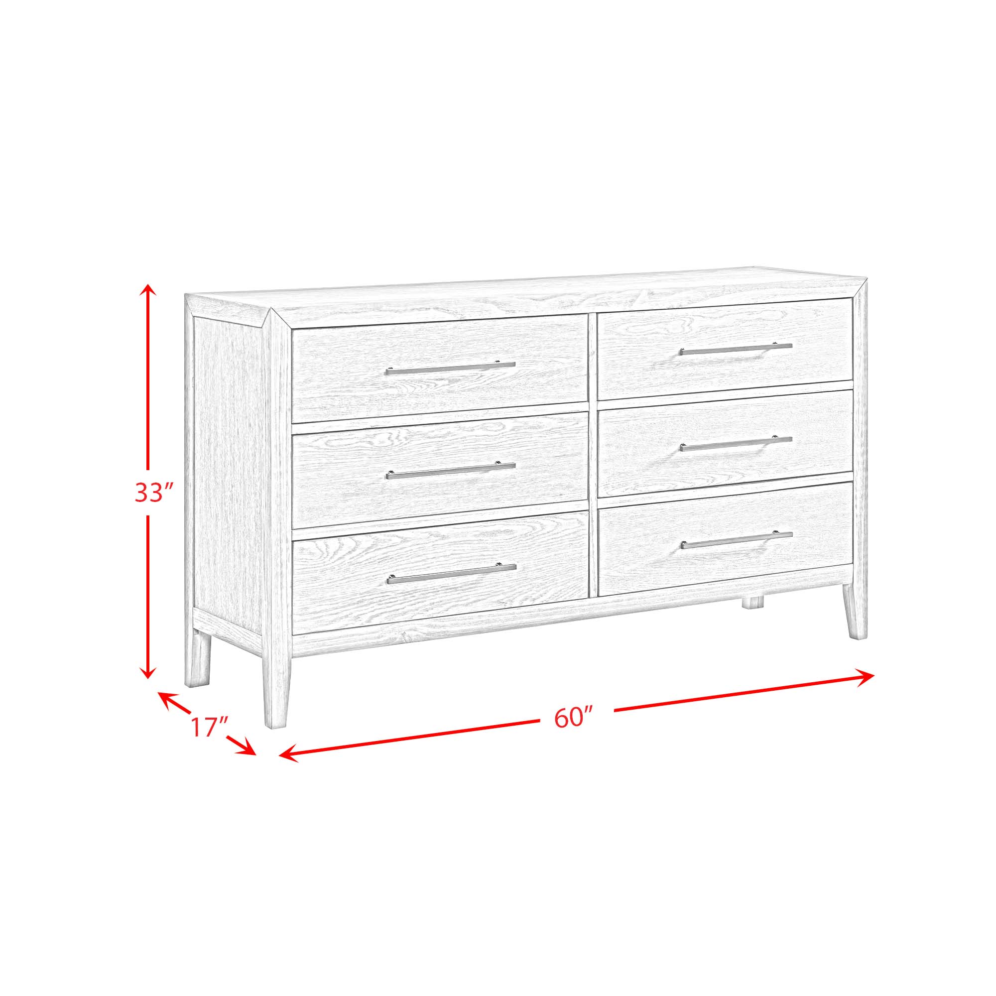 Versailles Contemporary 6-Drawer Dresser (8785092772161)