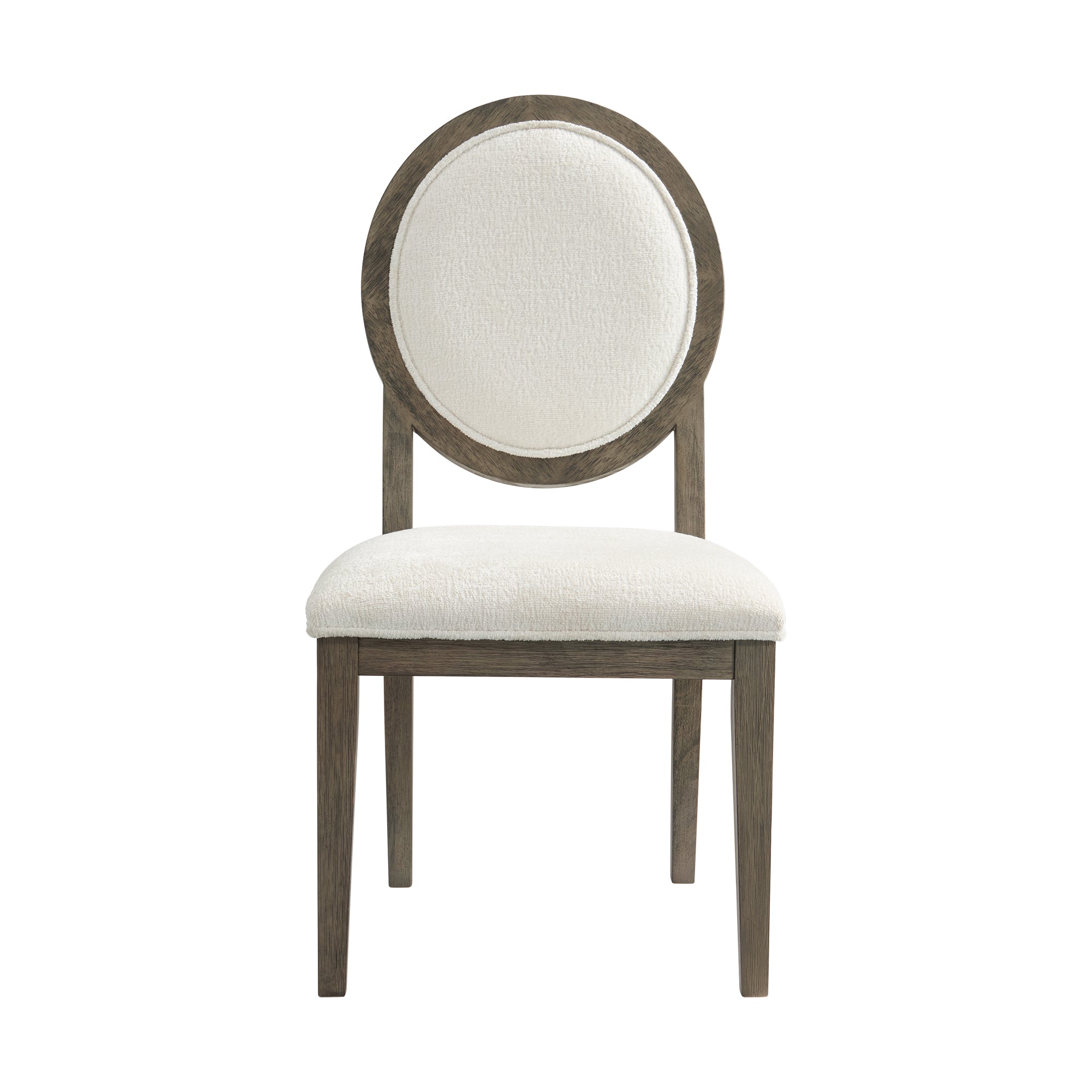 Versailles Contemporary White Boucle Round Back Side Chair (8785048764737)