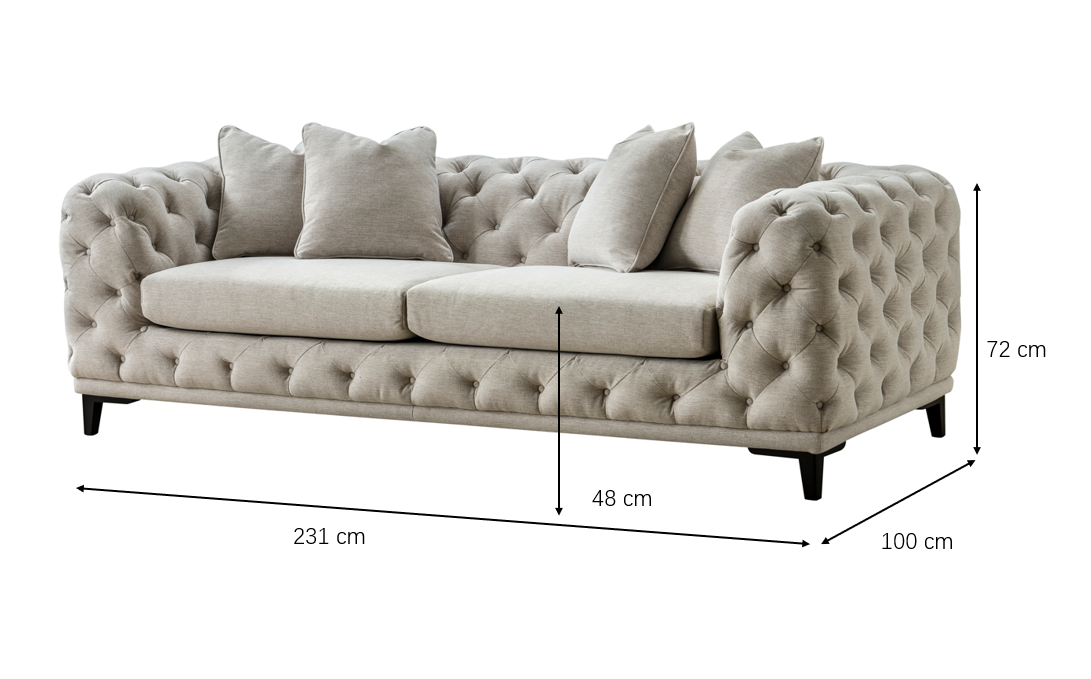 Tuft Opulent Sofa (231cm)