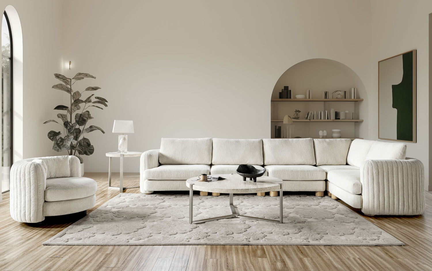 Cozy Cove Beige Swivel Chair W97