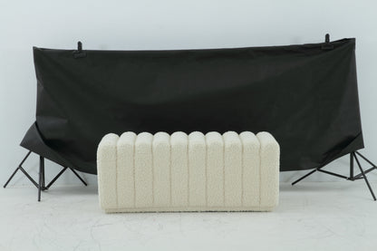 Rolls Bouclé Cream Bench