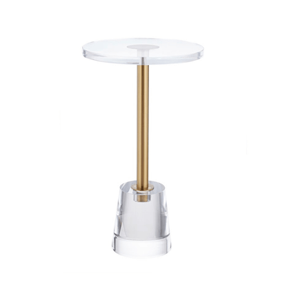 Acrylic Accent table with Crystal marble base