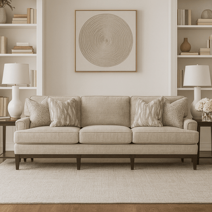 Ajda Beige 4 Seater Sofa