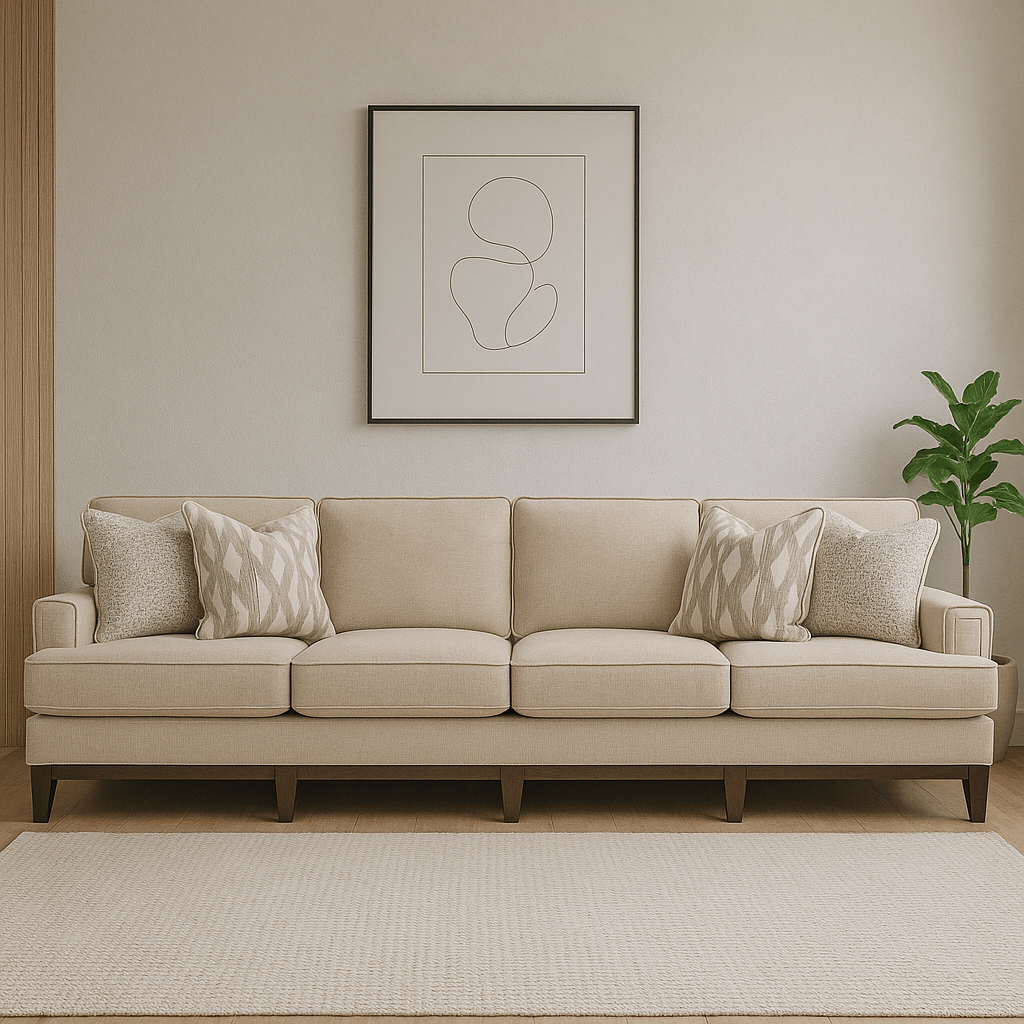 Ajda Beige 5 Seater Sofa
