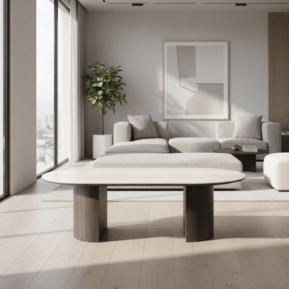 Alabaster Travertine Coffee Table