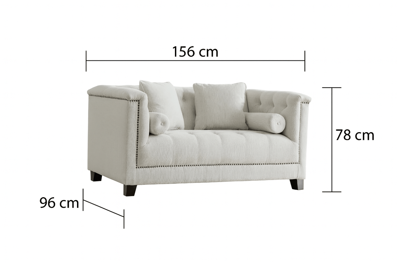 Alabid Linen off-White Loveseat (156cm)