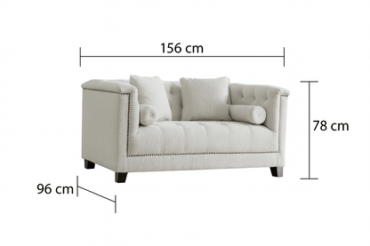 Alabid Linen off-White Loveseat (156cm)