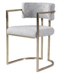 Alexa Dining Table Gold Base and 200 CM White Marble 6 Person