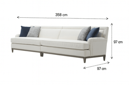 Amelia Navy 5 Seater Sofa (358cm)