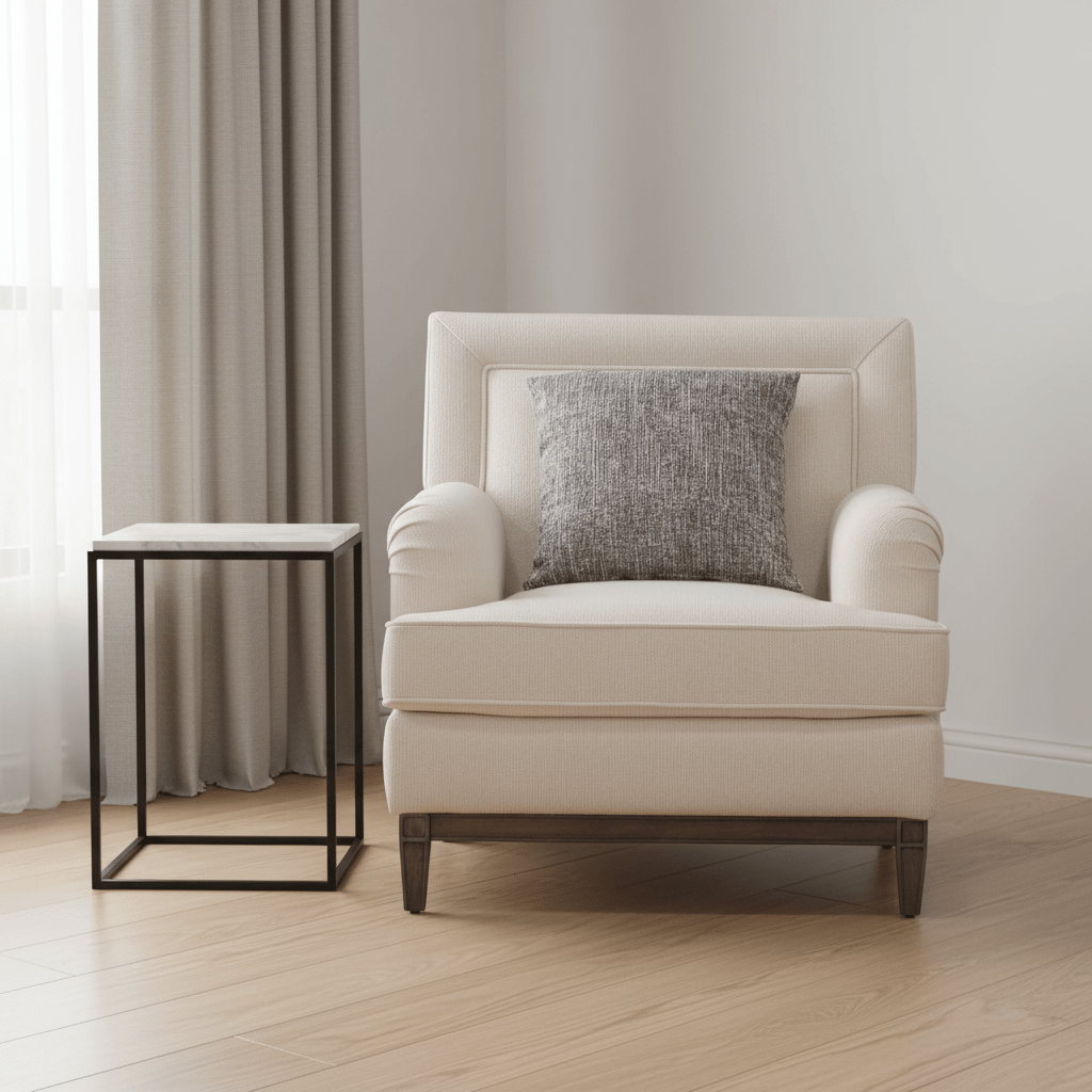 Amelia Navy Arm Chair (90Cm)