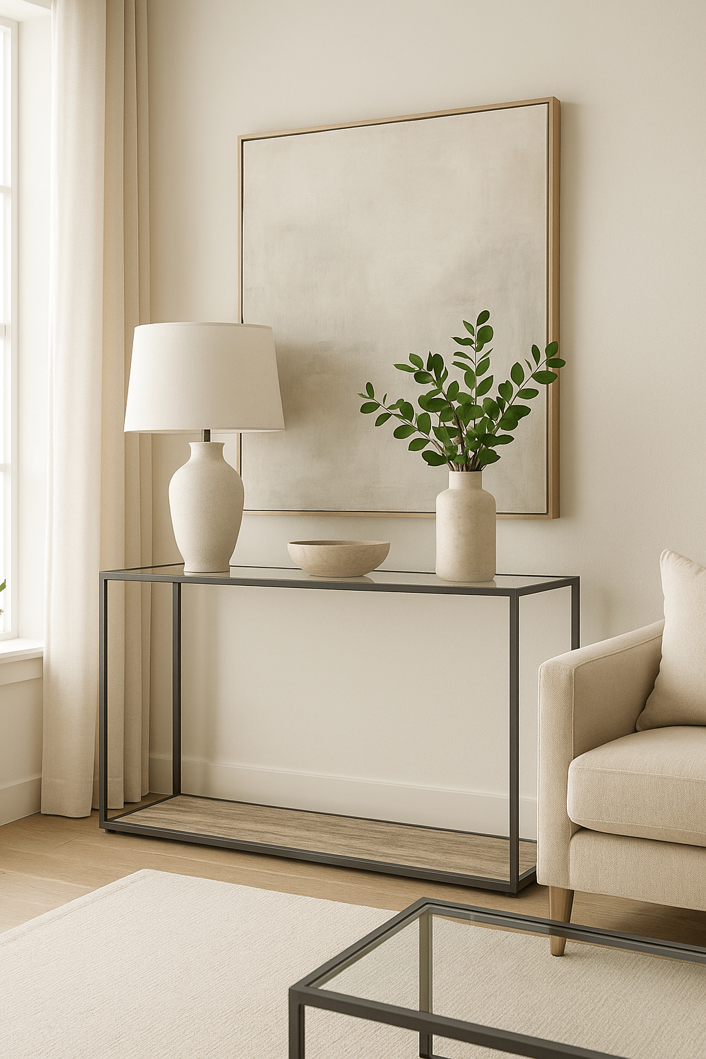 Amerah CONSOLE TABLE - White Arabescato Gold Finish