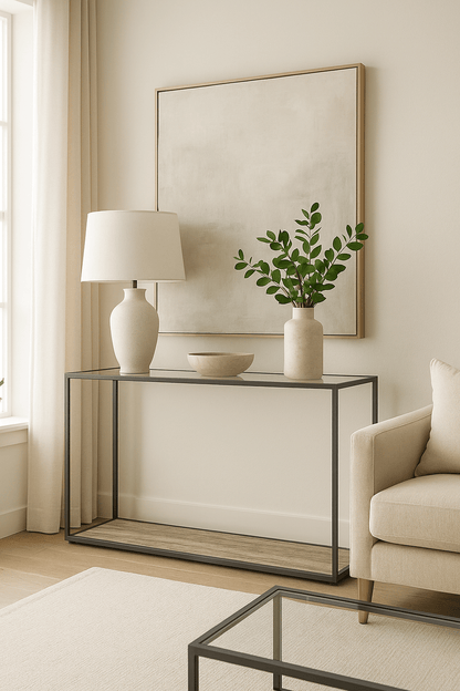 Amerah CONSOLE TABLE - White Arabescato Gold Finish