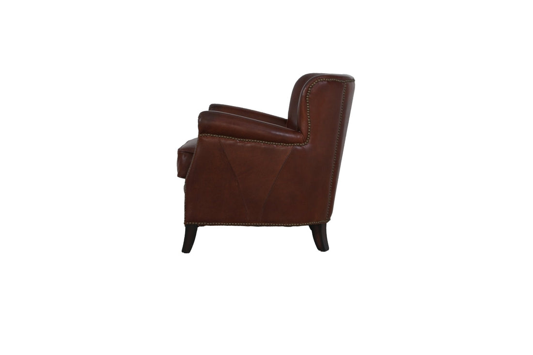 April Brown Leather Accent Chair
