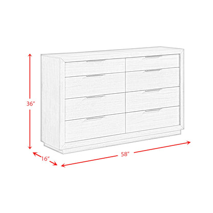 Arcadia 8-Drawer Dresser in Grey