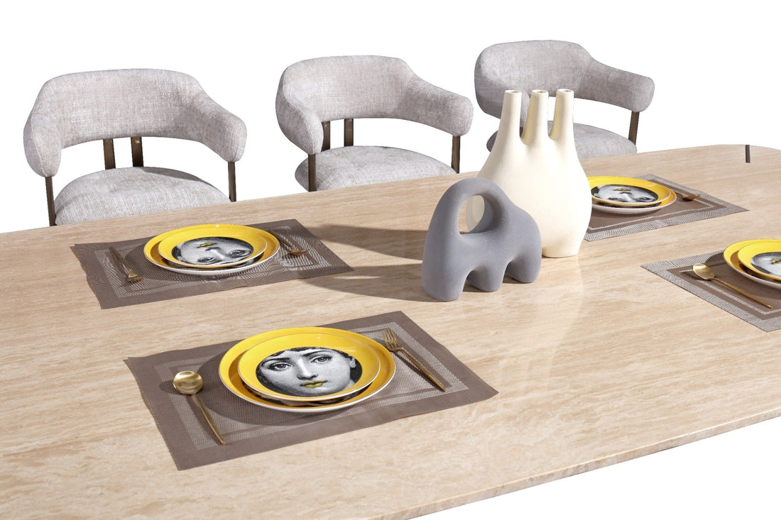 Arcline Beige Dining Table – 240 cm (8 Seater)