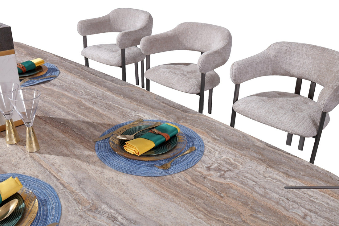 Arcline Grey Dining Table – 240 cm (8 Seater)