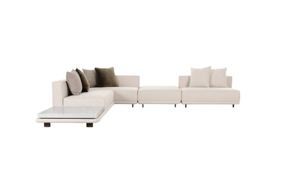 Arena White Sectional With Free Rug