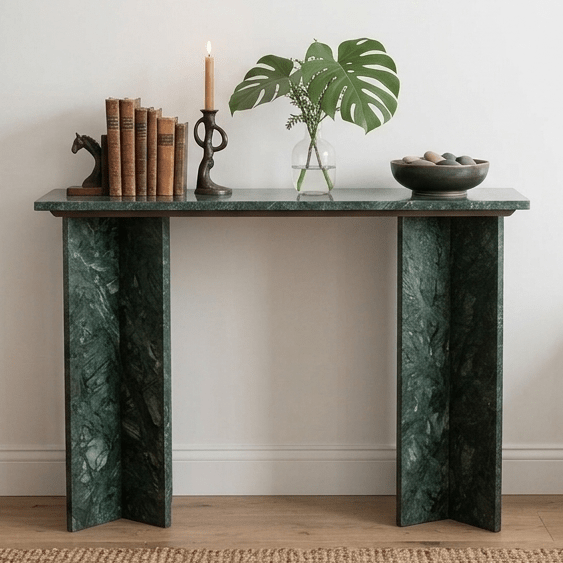 Atrium Green Marble Console Table