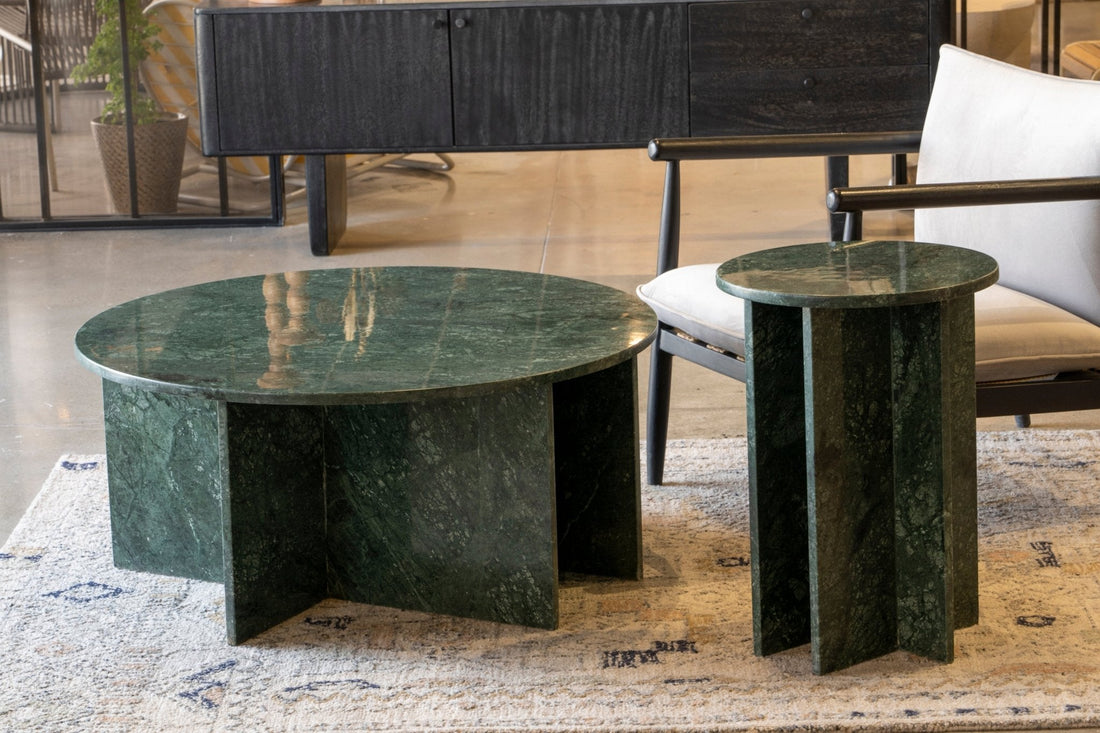 Atrium Green Marble Round Coffee Table