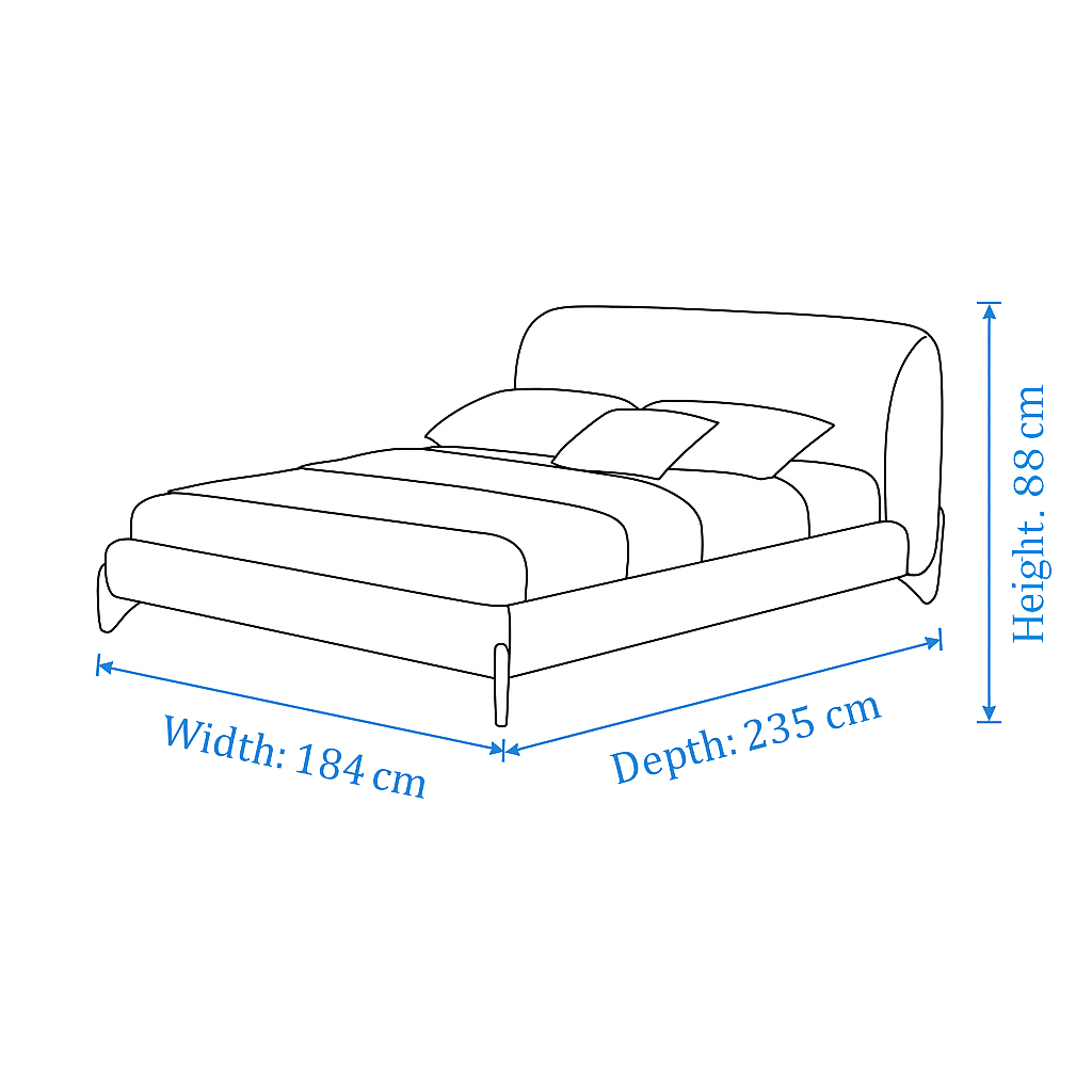 Aurora White Upholstered Bed
