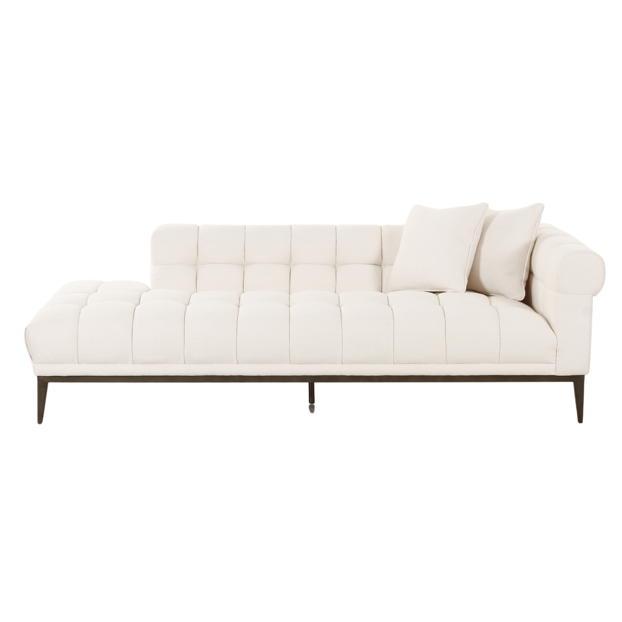 Avalon White &amp; Black Left Lounger