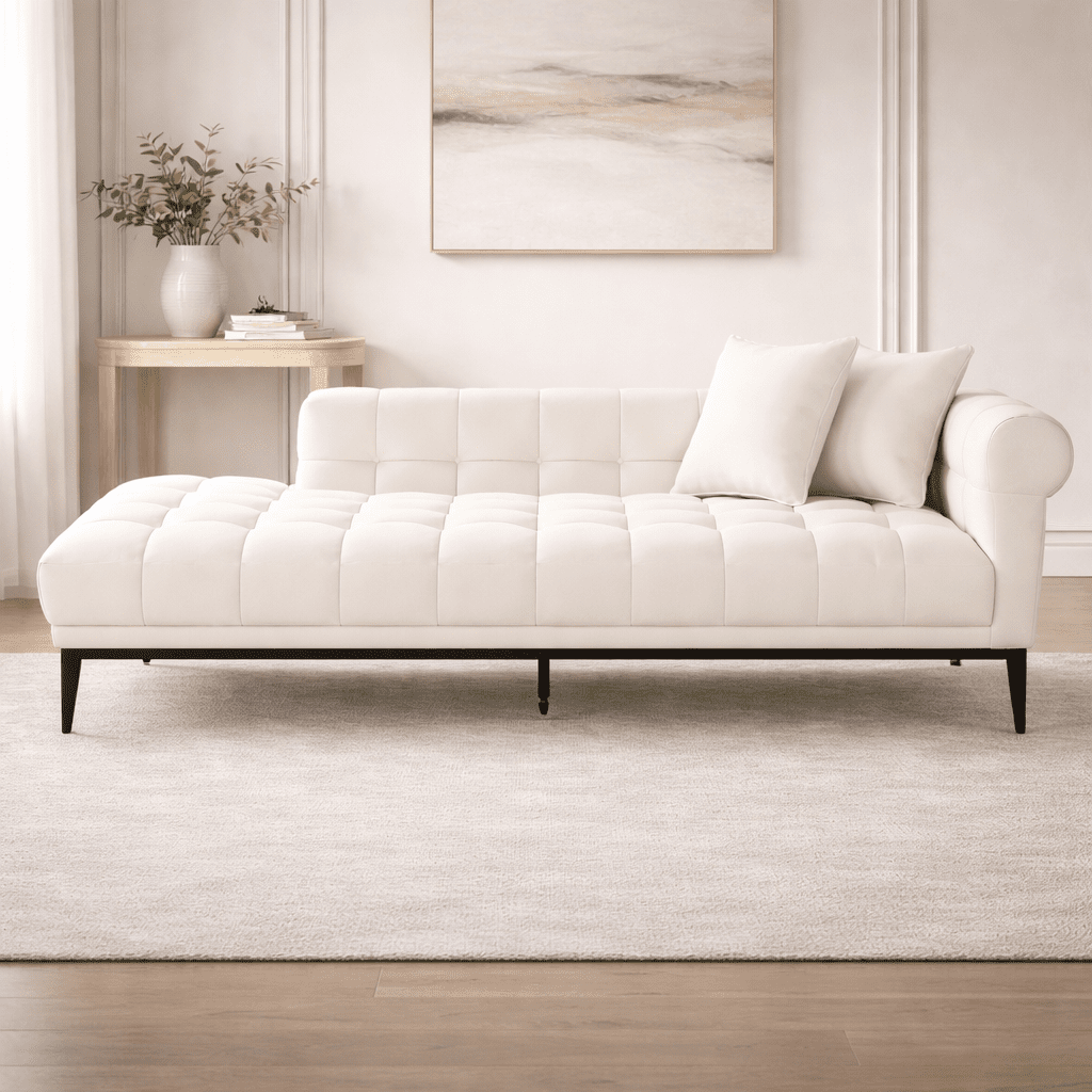 Avalon White &amp; Black Left Lounger