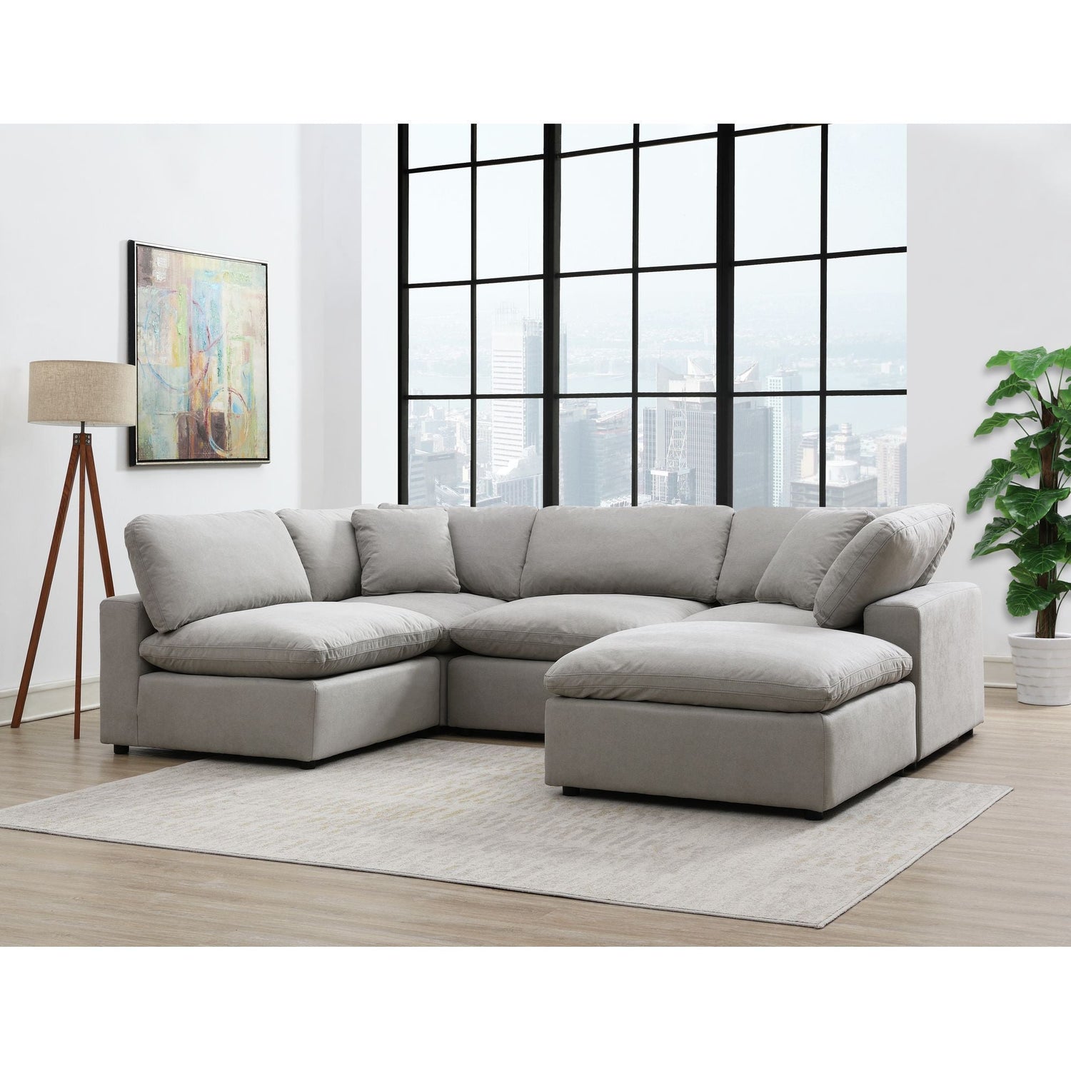 Cloud 9 Light Grey Living Room 3-Piece Sectional