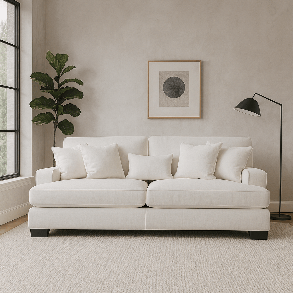 Aveiro White 4 Seater Sofa