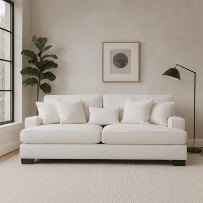 Aveiro White 4 Seater Sofa