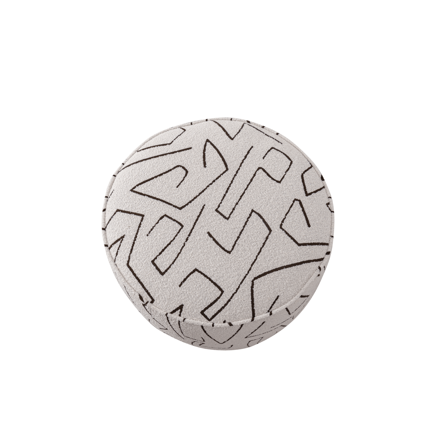 Pattern White Boucle Ottoman W55.5xH44cm