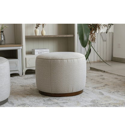 Pattern White Boucle Ottoman W55.5xH44cm