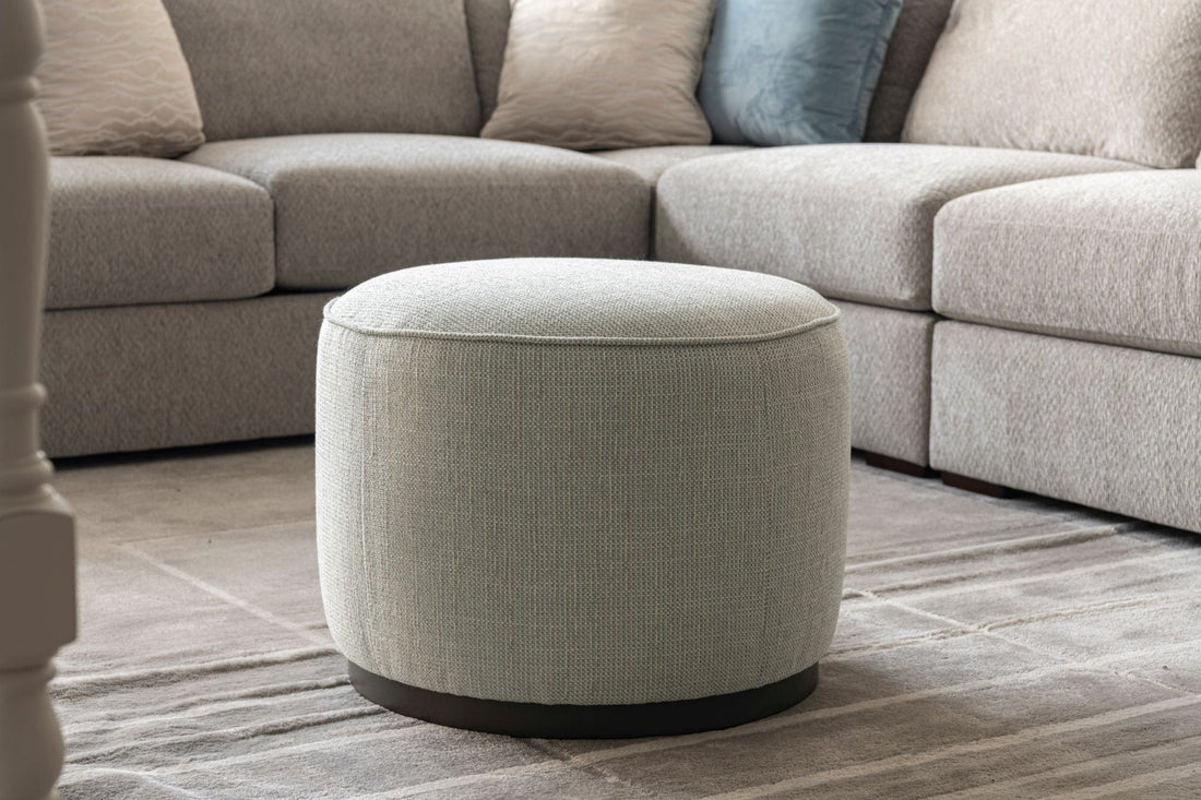 Beige Linen Ottoman W55.5xH44cm