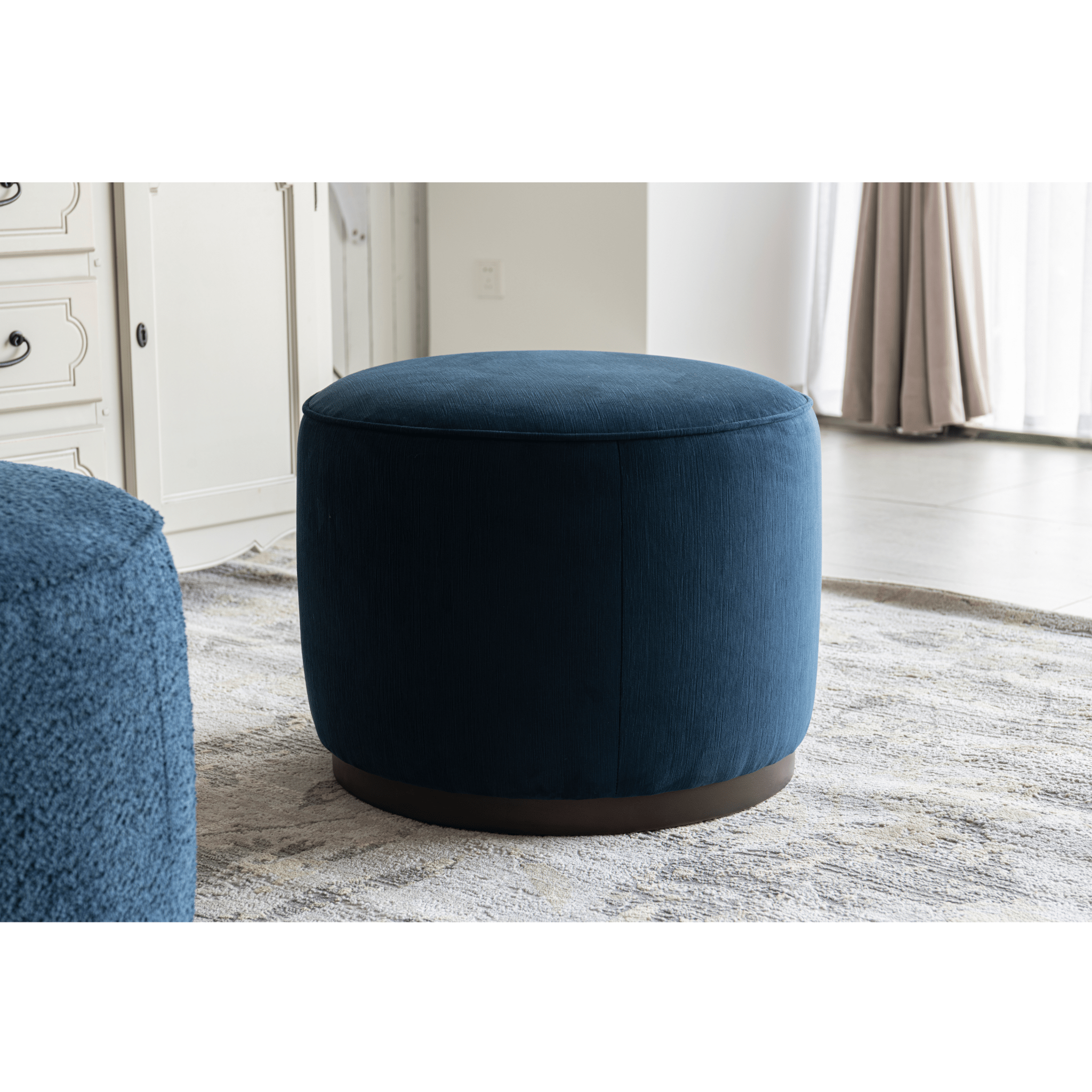 Pattern White Boucle Ottoman W55.5xH44cm