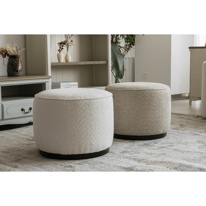 Navy Boucle Ottoman W55.5xH44cm