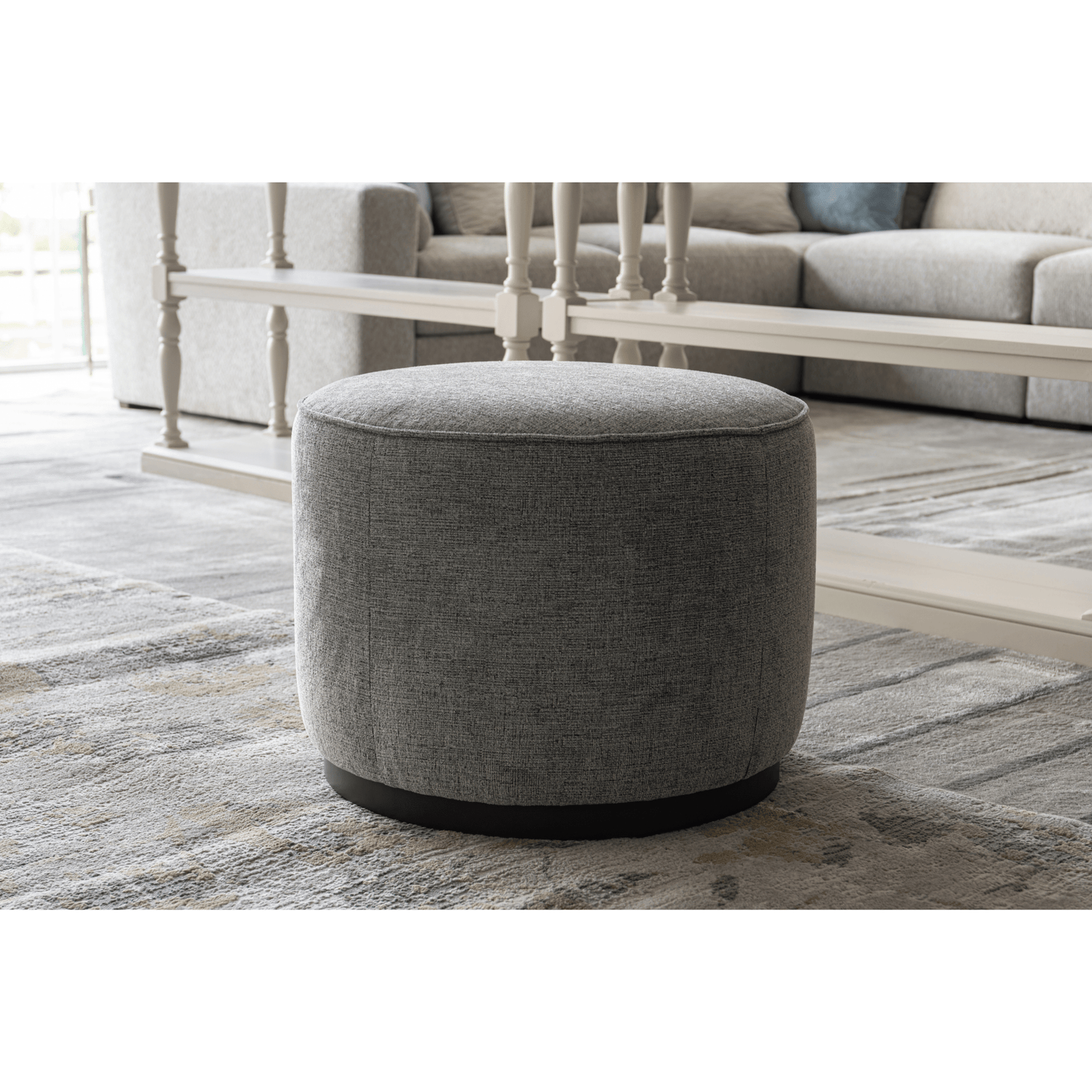 Pattern White Boucle Ottoman W55.5xH44cm